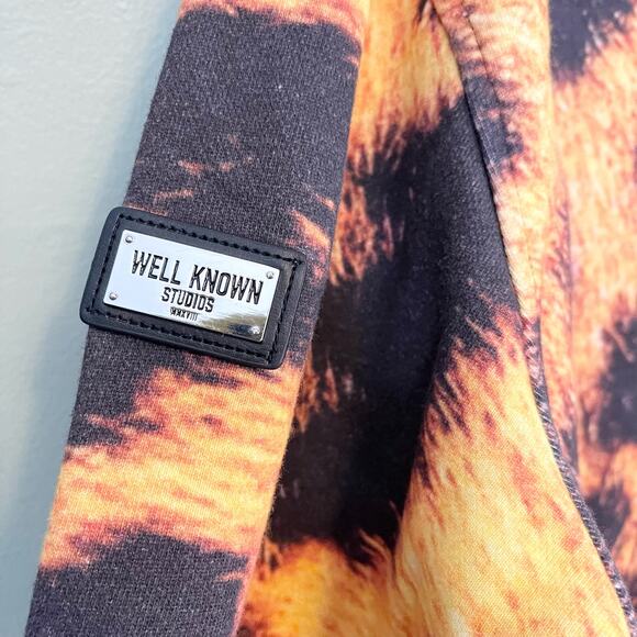 Well Known Studios Men's The Bond Street Black Cheetah Hoodie Jacket Size XL - Picture 7 of 10